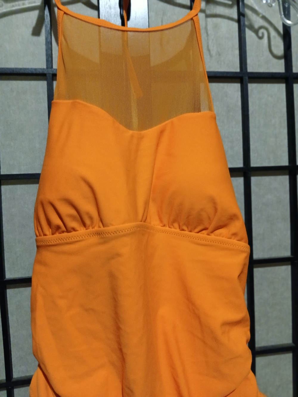Bright Orange Mesh-Back Tank Top